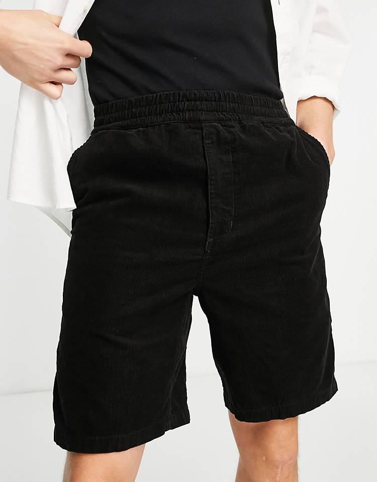 Carhartt WIP Flint carpenter corduroy shorts in black